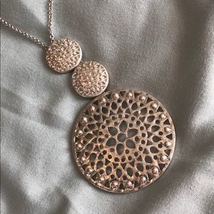 Long Chain circle pendant necklace